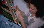 Photo: Woman engaged in art project